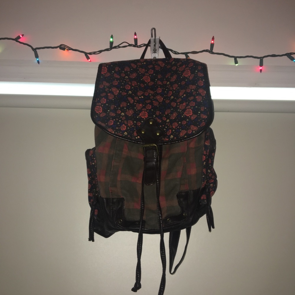 Mudd Floral & Brown Patterned Backpack